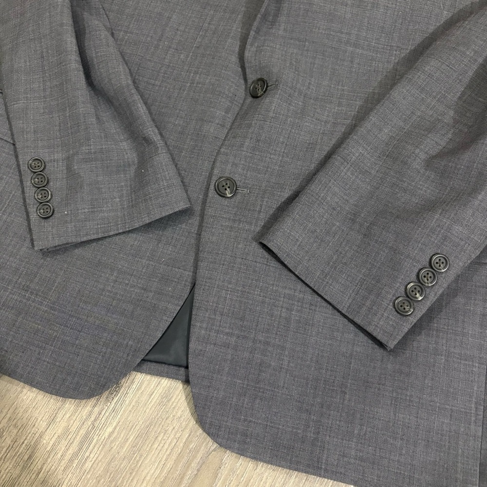 CHAPS Mens Suit Jacket Sport Coat Blazer Size 44R Gray Wool Blend Classic Office - Picture 4 of 12